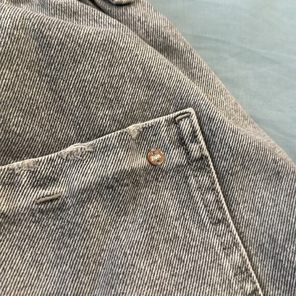 Zara PAPERBAG WAIST DENIM SHORTS GRAY Size 38 (US 6) - Picture 7 of 7